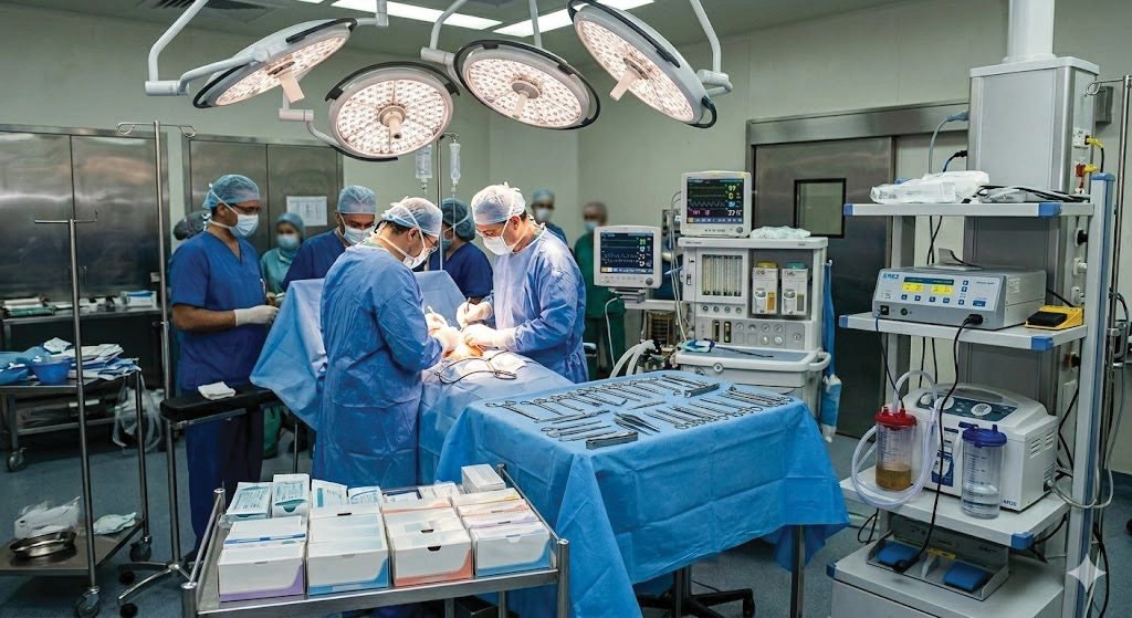 Operating room surgical setup